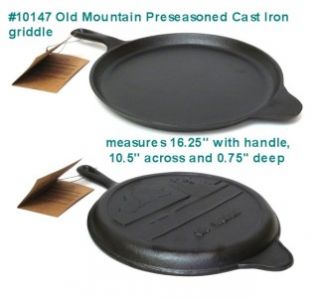 Old Mountain Cast Iron Griddle Grill Frying Pan Skillet