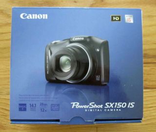 New Canon PowerShot SX150 Is 14 1 MP Digital Camera Black