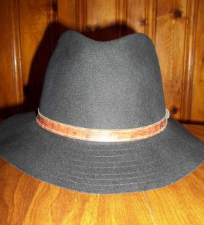 Irvine Park Mens Black Crushable Wool Hat Size Medium