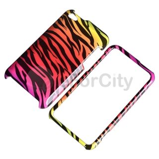 Colorful Zebra + Leopard Hard Skin Case Cover For iPod Touch 4 4th Gen