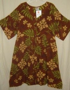Isla Girl Hawaii Slouchy Tropical Batik Rayon Babydoll Sun Dress 2X