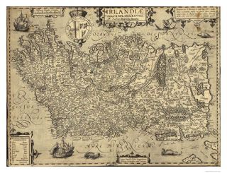 Ancient Ireland Ortelius Map 1606 PF