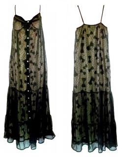 IRON FIST Black White Bowed Over Maxi Dress Sheer Tier Lace Polka Goth