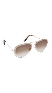 Victoria Beckham Beveled Aviator Sunglasses