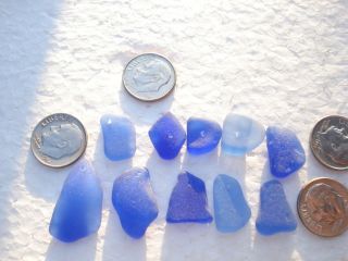 genuine surf tumbled beach sea glass top drilled cobalt blue jewelry