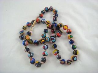 Vintage Italian Artisan Millefiori Glass Bead Necklace