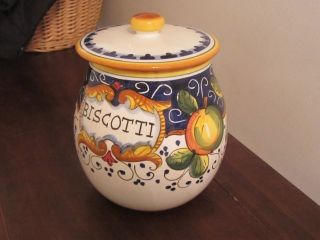 Small Italian Custom Made Hand Painted Biscotti Jars 5 Choices