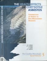  Effects of Chrysotile Asbestos Book Nolan Langer Irving J Selikoff