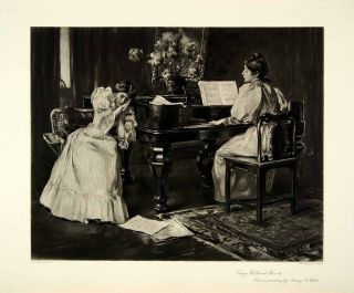 1895 Photogravure Irving R. Wiles Long Without Words Piano Music