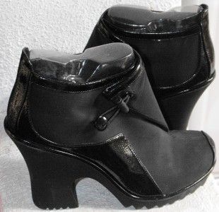 New Isabel Toledo It Victorian Steampunk Black Patent Booties Ankle