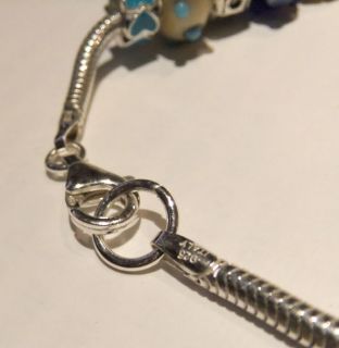  Artisan & Authentic Pandora Beads 925 Sterling Italian Charm Bracelet