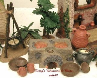Fontanini Italy 5 10pc Cooking 1999 Nativity Village Accessory Set
