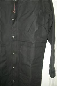 Peterman Company Black Cotton Canvas Full Length Duster Jacket Sz XS