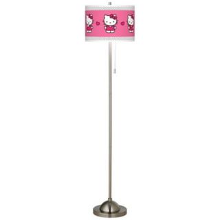 Hello Kitty Pink and Polka Dots Brushed Nickel Floor Lamp   #99185