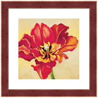 Print on canvas. Tulip flower. Mahogany finish frame. By artist