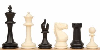 Master Series Plastic Chess Set in Black Ivory 3 75
