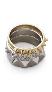 Noir Jewelry Stackable Pyramid Ring Set