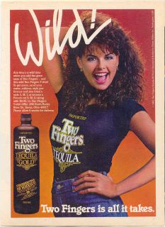 1982 Two Fingers Tequila Ad Wild Time Sexy Model