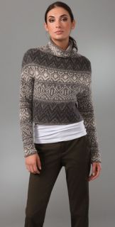 Vince Crop Intarsia Sweater