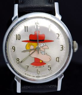 70s Dudley do Right Watch 17J Bullwinkle Toon Character Jay Ward RARE