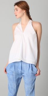 3.1 Phillip Lim Flared Tank with Ribbed Trim