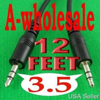 12ft 3 5 mm Male to Male M M Jack Audio Stereo Aux Cable PC 