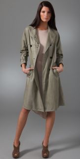 3.1 Phillip Lim Leather Trench Coat with Open Back