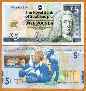 Scotland 5 Pounds 14 7 2005 P 365 Jack Nicklaus UNC
