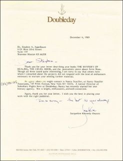 Jacqueline B Kennedy Typed Letter Signed