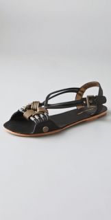 Twelfth St. by Cynthia Vincent Daphne Flat Sandals with Metal Rings
