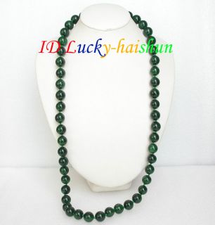 AAA 36 natural 16mm Green Jade Bead Necklace