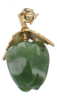 Vintage Gold Filled Jade Apple Pendant Charm Adorable