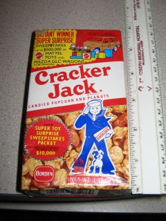 Cracker Jack 1980 Candy Cereal Box Mattel Barbie Hot Wheels Big Wheel