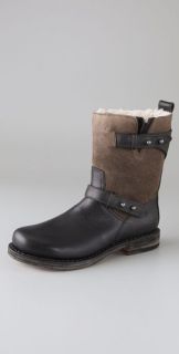Rag & Bone Moto Boots with Shearling Lining