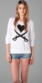 Wildfox Cross My Heart Baggy Beach Sweatshirt