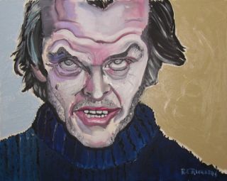 Jack Nicholson The Shining Original Oil Painting 16x20x 75 re
