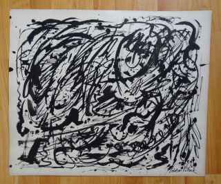 Large Ink Painting Signed Jackson Pollock