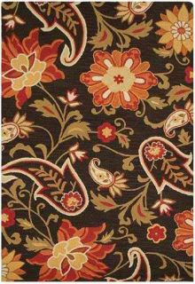 Mohawk Jacobean Luxury Floral Wool Rug – Brown 78x120”