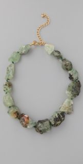 Kenneth Jay Lane Green Natural Rock Necklace