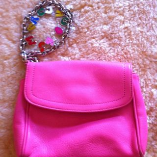 Marc Jacobs Mini Charm Brclet Purse So Cute Bright Pink With Rainbow