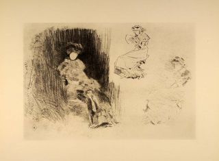 1914 James McNeill Whistler Women Reading Lithograph Original