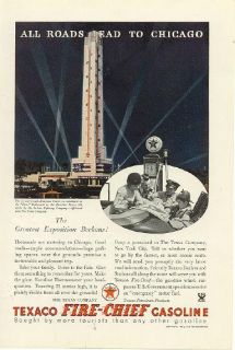 1934 Texaco Tower Parker Pen General Tire Kodak Camera 5 Vintage Print