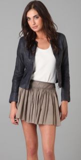 JNBY Collarless Leather Jacket