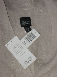 Eileen Fisher Natural Linen Jacquard Long Jacket 1x New