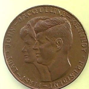 John F Jacqueline Kennedy Liberty Peace Coin Medal