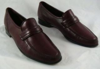 Vintage Allen Edmonds Burgundy Bergamo Italian Leather Mens Loafers