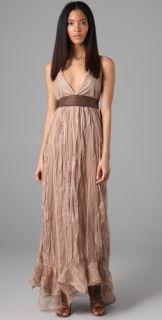 Simone Leather & Lace Long Dress