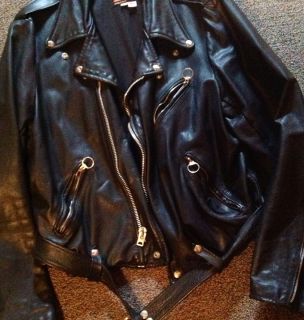 Mens Brooks Leather Biker Jacket Size 48 Motorcycle Original