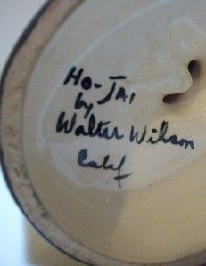 Vintage California Pottery Signed Walter Wilson HO Jai