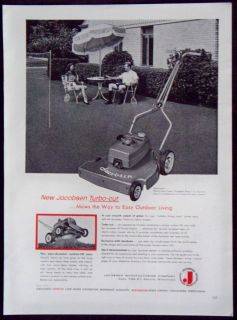 Vintage 1957 Jacobsen Turbo Cut Lawn Mower Magazine Ad